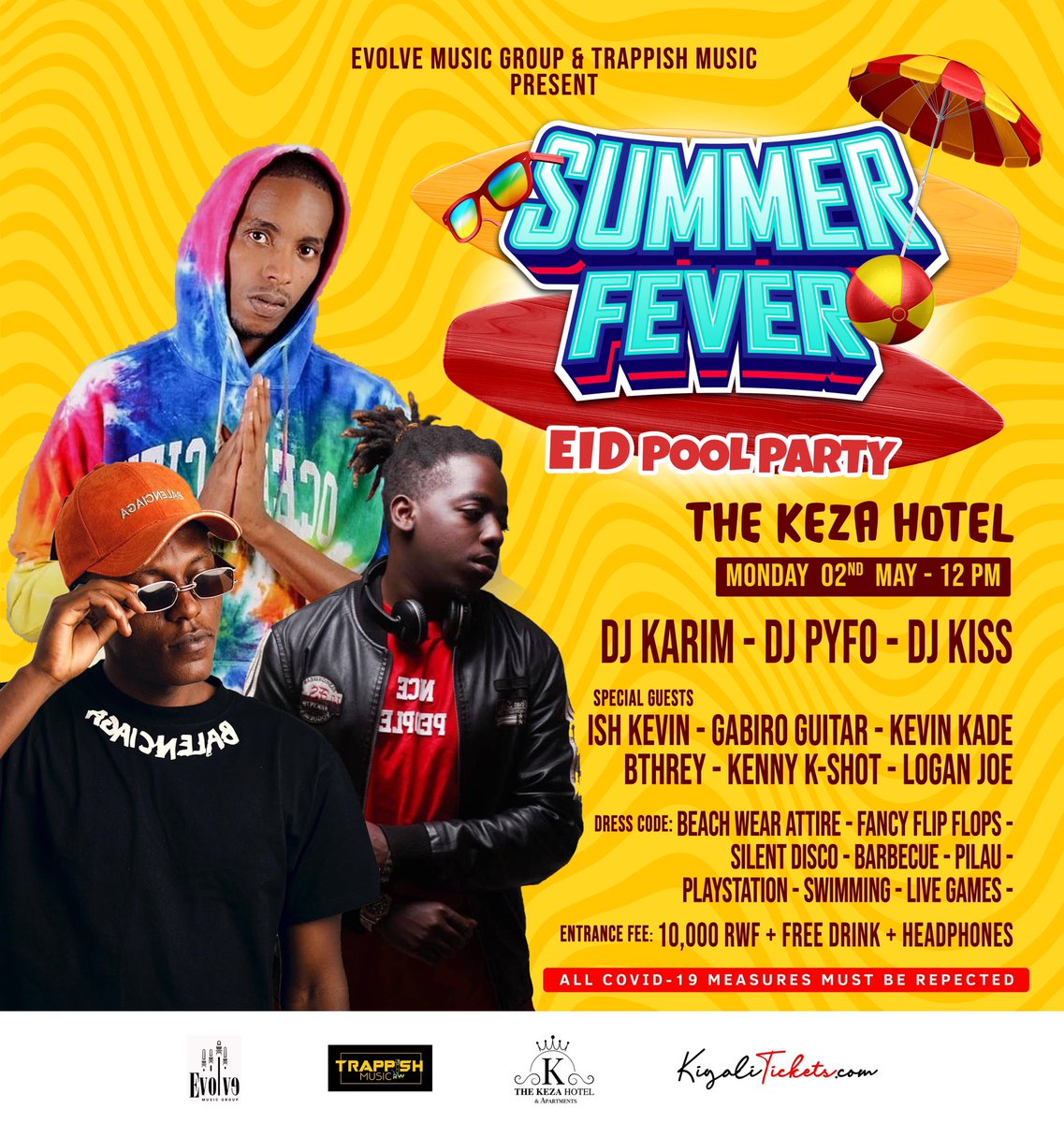 EMGrwanda's tweet photo. It’s Summer Fever, So we’re pulling out all the stops… and calling all Fabulous Bikini Babes for a Day Pool Party [Monday, May 2nd 2021 From 12PM] @ the Keza Hotel Kibagabaga. Dress Code swimsuit and flip flops! 💦💦💦💦🔫🔫🔫��🔥🔥🔥👙 https://t.co/Ft4c2kAUNr