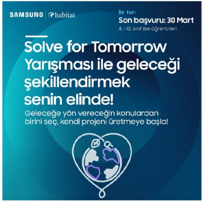 Habitat Derneği ve Samsung firmasının ortaklaşa yürüttüğü Solve for Tomorrow yarışmasında Fen Lisesi 9. sınıf öğrencilerimizden Ömer Serdar Evrenos ve Fatma Çabuk Biyoloji alanından yürüttükleri proje ile finale kalmaya hak kazanmışlardır. Öğrencilerimizi tebrik ediyoruz. 👏🏻