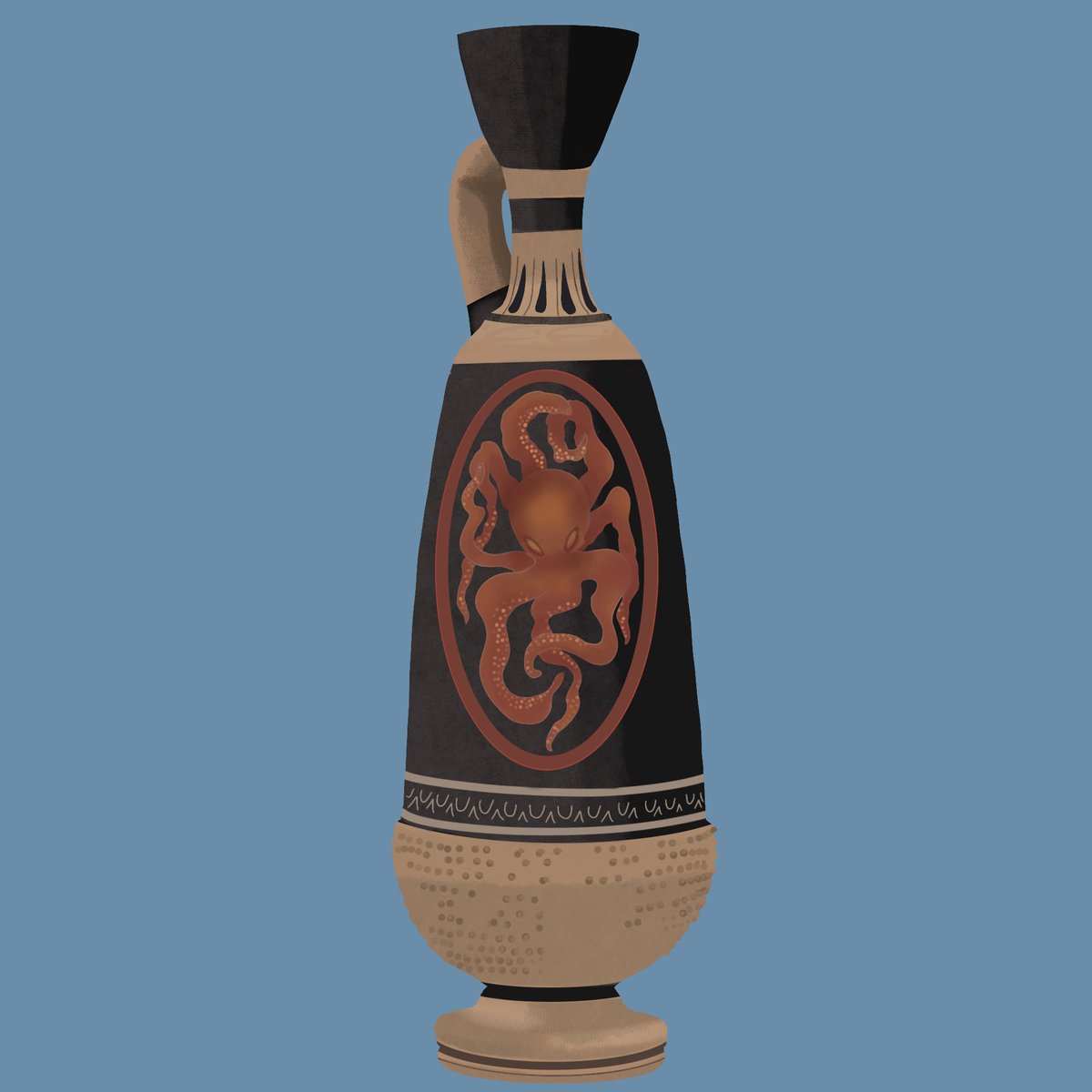 IrishAshyT's tweet photo. Playing around with styles based on Greek pottery 🐬🐙
#octopus #archaeology #dolphin #maritime #digitalart #greek #ceramics #history #antiquity #redfigure #pottery https://t.co/2r3lIEGlsI