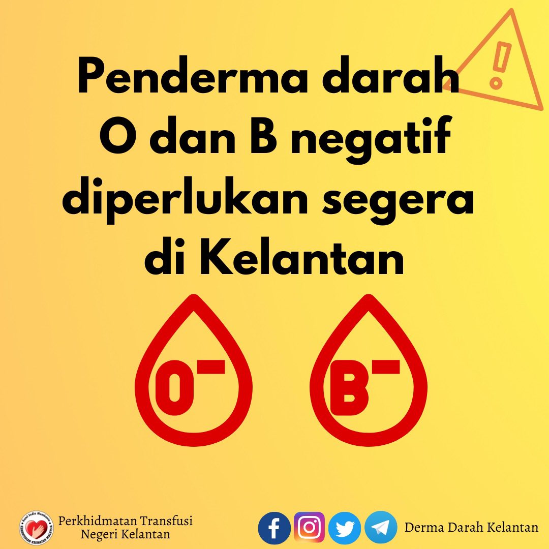 darah_kelantan's tweet photo. O negative & B negative blood donors, we need you. Please come forward and donate blood.
#jomdermadarah #dermadarahselamatkannyawa #darahtakpernahcuti #rhnegativeblood #donateblood https://t.co/Yrwiu8C2oI