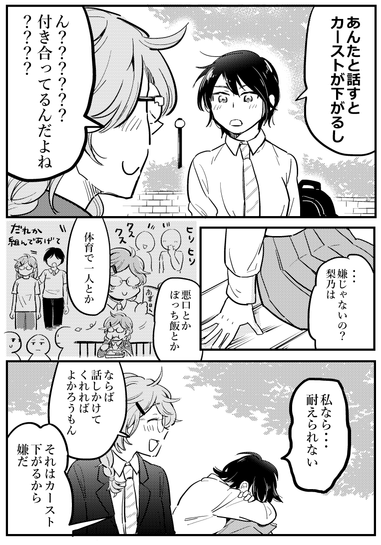 【創作百合】カースト底辺と上部の子が付き合った結果3/4 