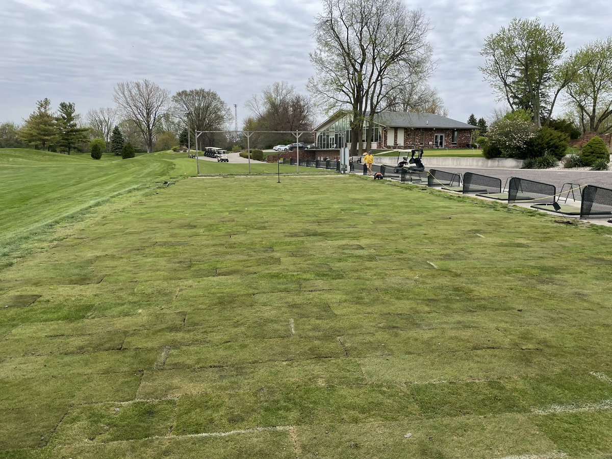 Maintenance crew finishing up the range project.  #sod #betterconditions #growin #thankyou @meadowbrookgc