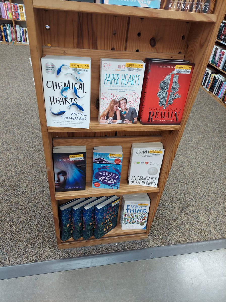 SuzHarrisWrites's tweet photo. OMFG!!!! I am totally freaking out right now...My book Chaos Theory was snapped out in the wild in Texas by it's cover designer. My book is in a proper bookshop #dreamcometrue Thanks @halfpricebooks for stocking Ryan's story and for shelfing me next to @johngreen😭#fangirling https://t.co/v5e1XmYPzz