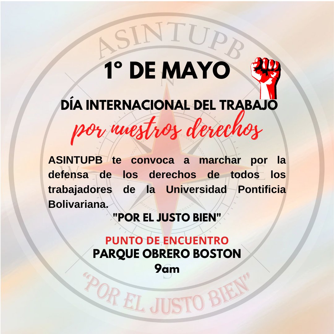 "TODOS UNIDOS POR EL JUSTO BIEN"
<a href="/upbcolombia/">UPB</a> <a href="/cutcolombia/">Central Unitaria de Trabajadores</a> <a href="/DeSintraunicol/">Sintraunicol Universidad De Antioquia</a> <a href="/SintraunalMedel/">SintraunalMedellín</a> <a href="/wilsonariasc/">Wilson Arias</a> <a href="/VillanueAle/">Alejandro Villanueva</a> <a href="/08Arboleda/">Claudia Leticia Arboleda</a> 
#DerechosLaborales #DerechosHumanos #educacion #NoAlAbusoDePoder