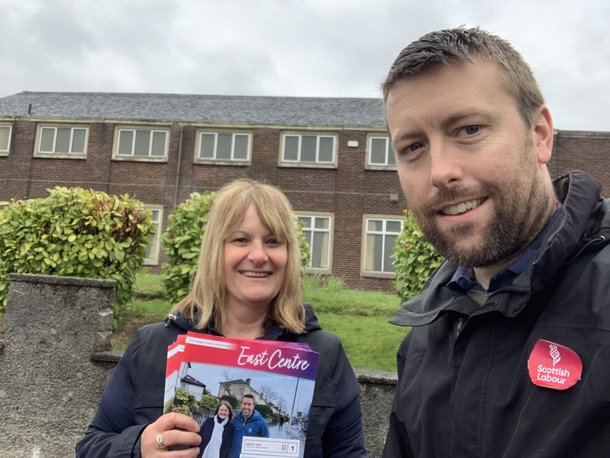 A bit of rain couldn’t dampen our spirits in Carntyne today! A vote for <a href="/AnnJenkins2/">Cllr Ann Jenkins</a> &amp; I on Thursday will be for two hard working Councillors to serve the people of East Centre come rain or shine. #LoveGlasgowVoteLabour