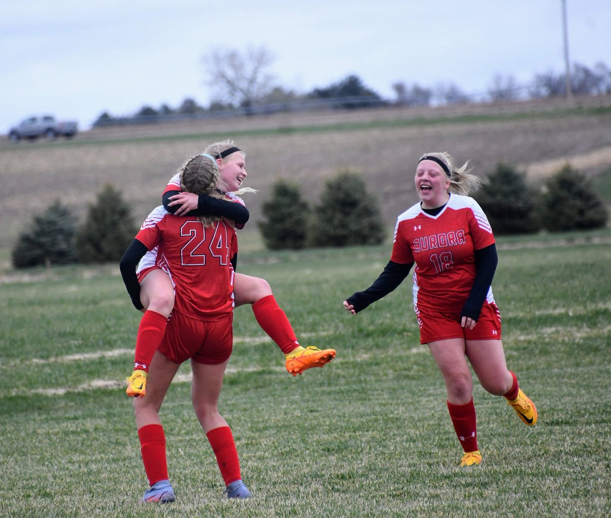 Powered by four <a href="/EllieHutsell/">Ellie Hutsell</a> goals, Aurora lives to play another day with a 5-1 win over York in the B-7 subdistrict tournament. #nebpreps
