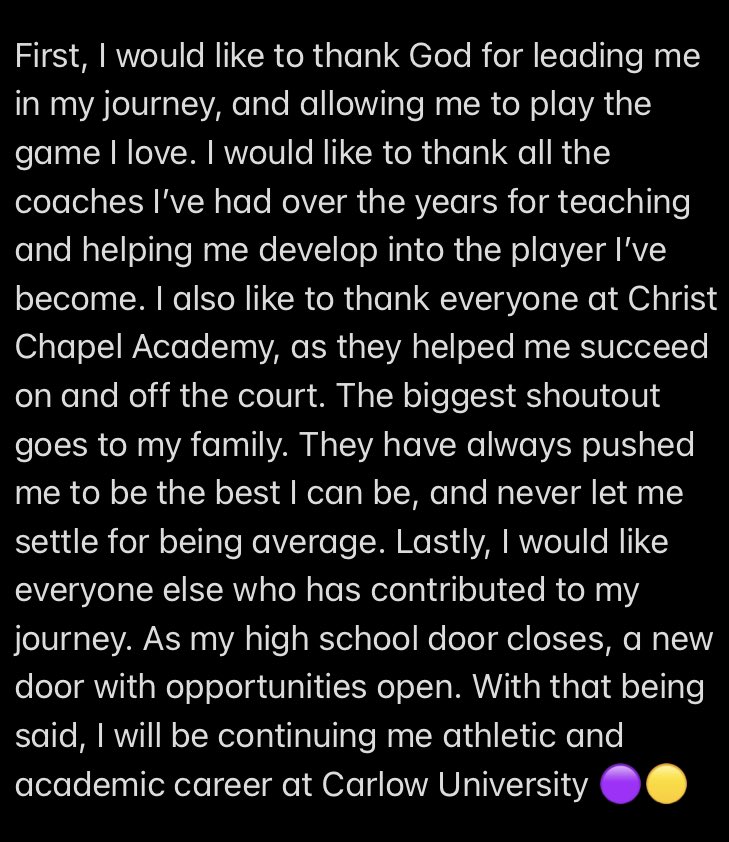 100% COMMITTED 🙏🏾💜💛<a href="/TimKeefer5/">Tim Keefer</a>  <a href="/CarlowMbb/">Carlow Men’s Basketball</a>