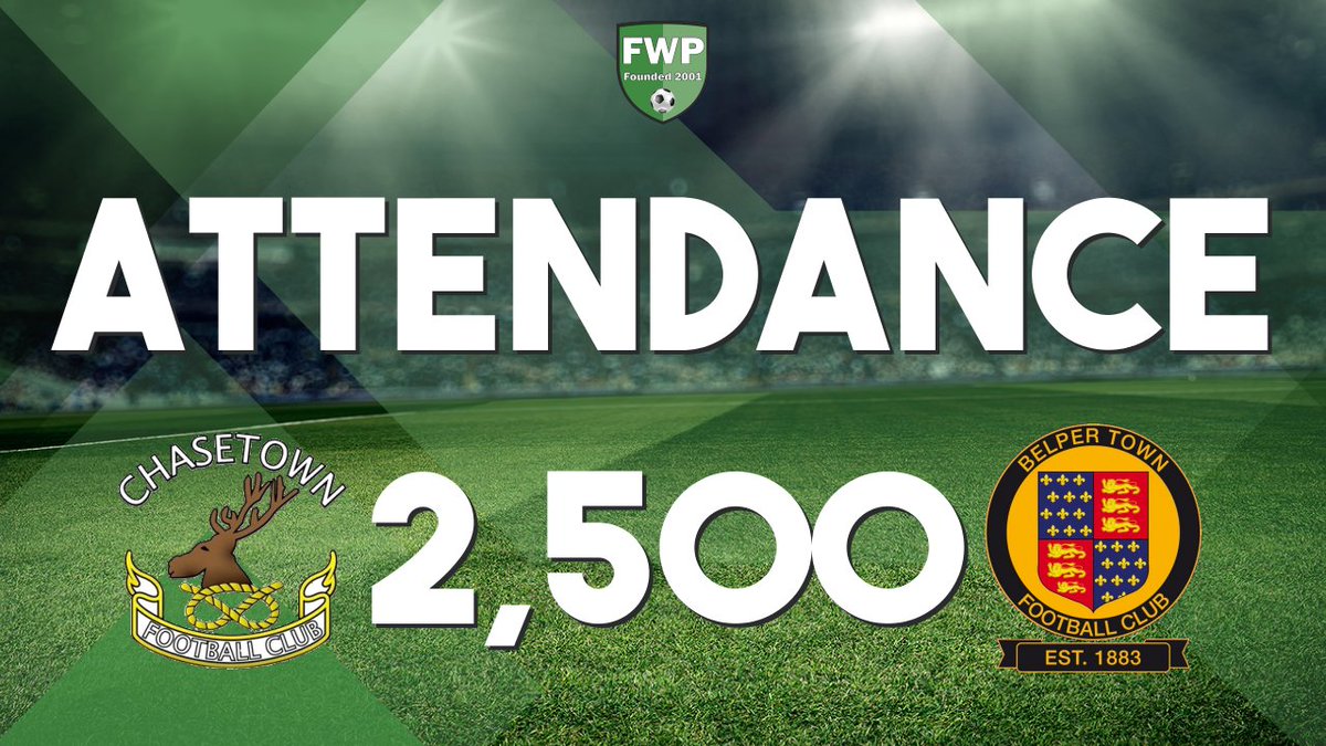 ChasetownFC1954's tweet image. ATTENDANCE: Chasetown v Belper Town - 2,500 @PitchingIn_