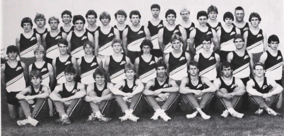 Rob Nielsen set the boys 100m record 37 years ago. Here is a photo of Rob and the 1984 boys team. (Rob is the second from the left in the first row)