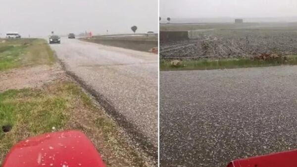 Şanlıurfa'da dolu yağışı etkili oldu, ekili araziler zarar gördü