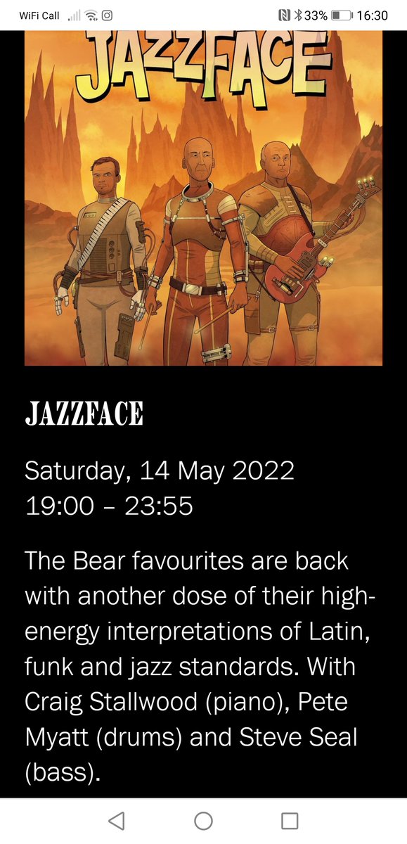 JAZZFACE2's tweet photo. April fool, false news or radical shakeup??? Will Pete really be playing drums and Steve bass ??? All will be revealed @the_bear_club two weeks today 14th May - be there or be square https://t.co/T9lpdgmpMp