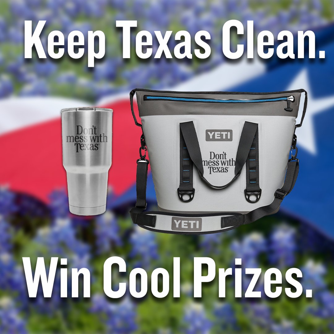 DMWT_Program's tweet photo. The Don't mess with Texas Trash-Off, in partnership with @KeepTxBeautiful, ends today! Post a pic of yourself picking up litter with hashtags #TrashOff2022 and #DontmesswithTexas for a chance to win!
Sign up π https://t.co/ForgdoD3A3 https://t.co/KtSNpFSXwq