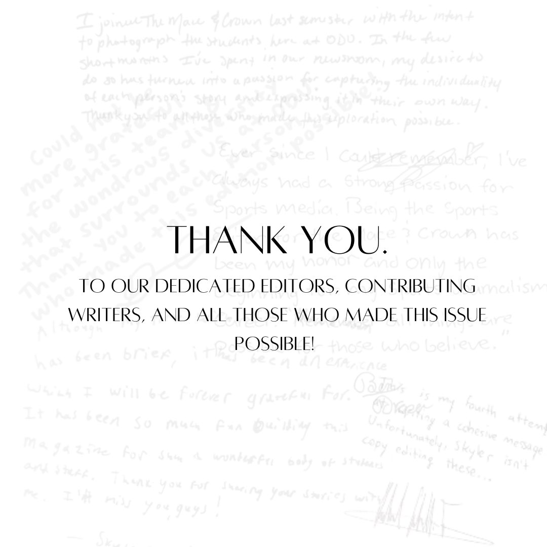We hope you are all enjoying the Spring 2022 issue! 🦁✍️

….
Head over to our website at maceandcrown.com to read the entire Spring 2022 issue. 

#maceandcrown  
#olddominionuniversity #olddominionuniversitynews
