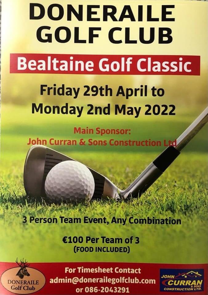 Some tee times still available for Sunday and Monday.