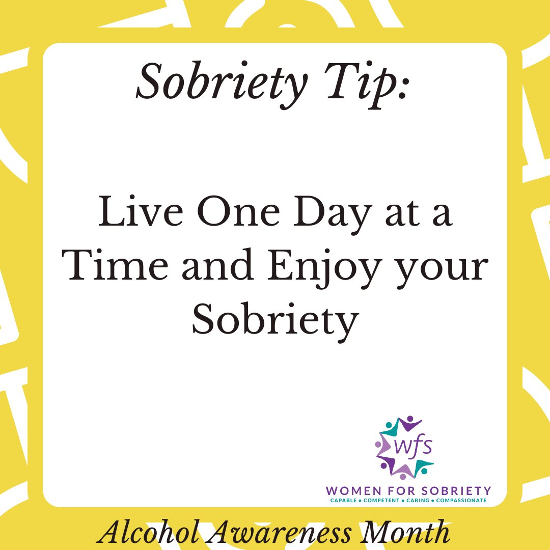 WFS4C's tweet photo. Sobriety Tip: Live one day at a time and enjoy your sobriety.
Be proud of your achievements, enjoy today and celebrate your sobriety.
#WFS #NewLifeProgram #WomenForSobriety #recovery #newlifeprogramconnection #sobrietytip #alcoholawareness #alcoholawarenessmonth #onedayatatime https://t.co/kcLn26E4Hr