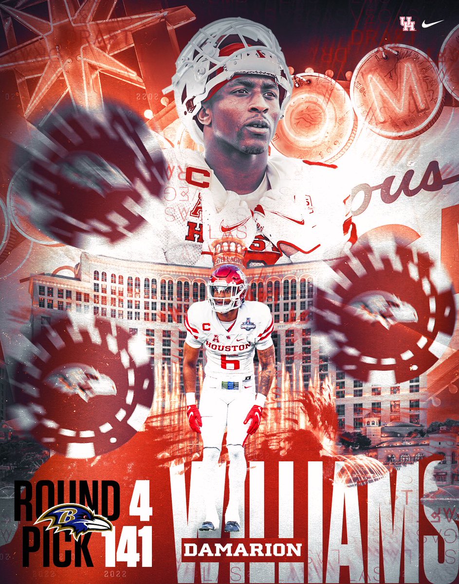 Another Coog off the board! 

<a href="/FTK2662/">Damarion Williams</a> is headed to the <a href="/Ravens/">Baltimore Ravens</a> 

#GoCoogs #NFLDraft