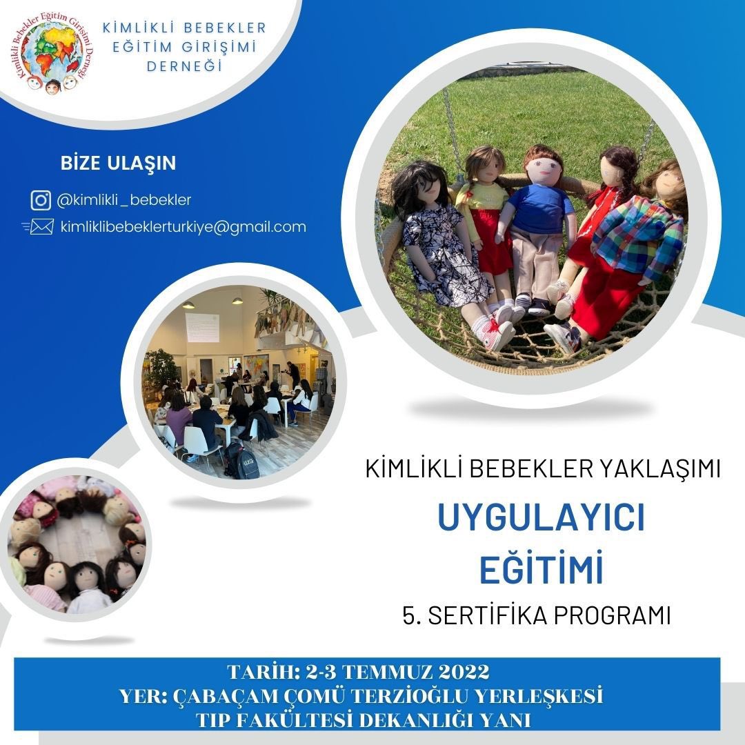 🔔 Kimlikli Bebekler Yaklaşımı Uygulayıcı Eğitimi Sertifika Programımızın tarihi belli oldu  🌏✨ 2-3 Temmuz tarihlerinde arkadaşlarımızla tanışmak ve Kimlikli Bebekler Uygulayıcısı olmak için sizleri ÇABAÇAM’a bekliyoruz. Bizi takip etmeye devam edin 🌼
#arkadaşımkimliklibebek