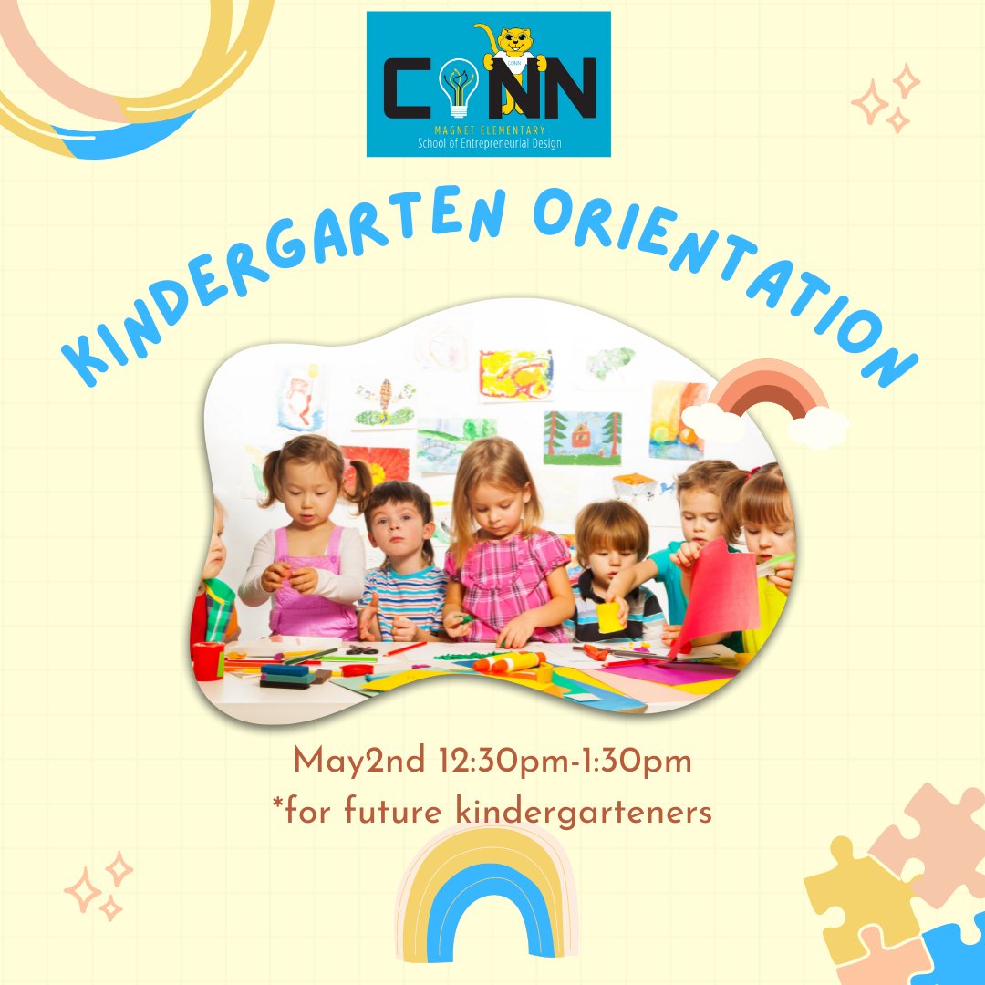 🖍🏫Kindergarten Orientation is May 2nd 12:30pm-1:30pm  🎒🚸 *Future Kinders only #Kindergarten #school #wcpss #ConnE #CONNmUNITY
