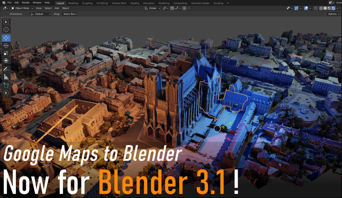 ✨Import #GoogleMaps 3D models directly in Blender!

New update of #MapsModelsImporter, supporting the last version of #Blender3d and #RenderDoc!

➡️Free download: github.com/eliemichel/Map…