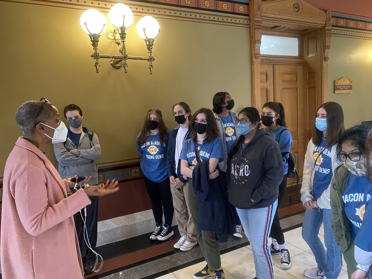 BaconYoungDems's tweet photo. Thank you to every single person who took time to talk to us during our field trip!! We learned so much, loved learning about and watching the process of hills become laws, and had an incredible day at the capital!! https://t.co/GMGIEnURMM