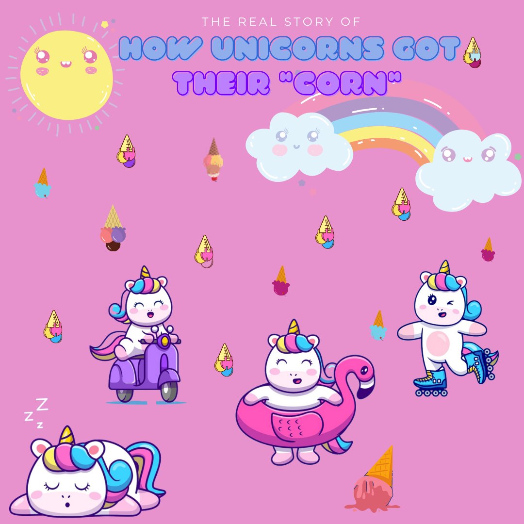 gabrielafilip's tweet photo. How unicorns got their "corn" #CanvaDesignChallenge https://t.co/XlqHjNf2AP
