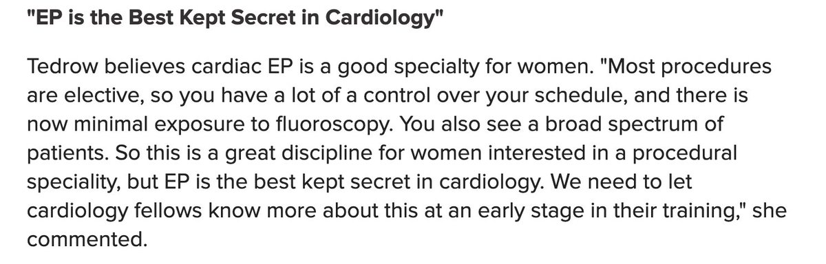 Roderick Tung (@drrodericktung) on Twitter photo Great quote of the day on Medscape:
"EP is the best kept secret in Cardiology"-<a href="/utedrow/">Usha Tedrow</a> <a href="/StaceyHowellMD/">Stacey Howell</a>
Why Are Numbers of Women, Minorities So Low in Cardiac EP? medscape.com/viewarticle/97… via <a href="/medscape/">Medscape</a> Great quote of the day on Medscape:
"EP is the best kept secret in Cardiology"-<a href="/utedrow/">Usha Tedrow</a> <a href="/StaceyHowellMD/">Stacey Howell</a>
Why Are Numbers of Women, Minorities So Low in Cardiac EP? medscape.com/viewarticle/97… via <a href="/medscape/">Medscape</a>