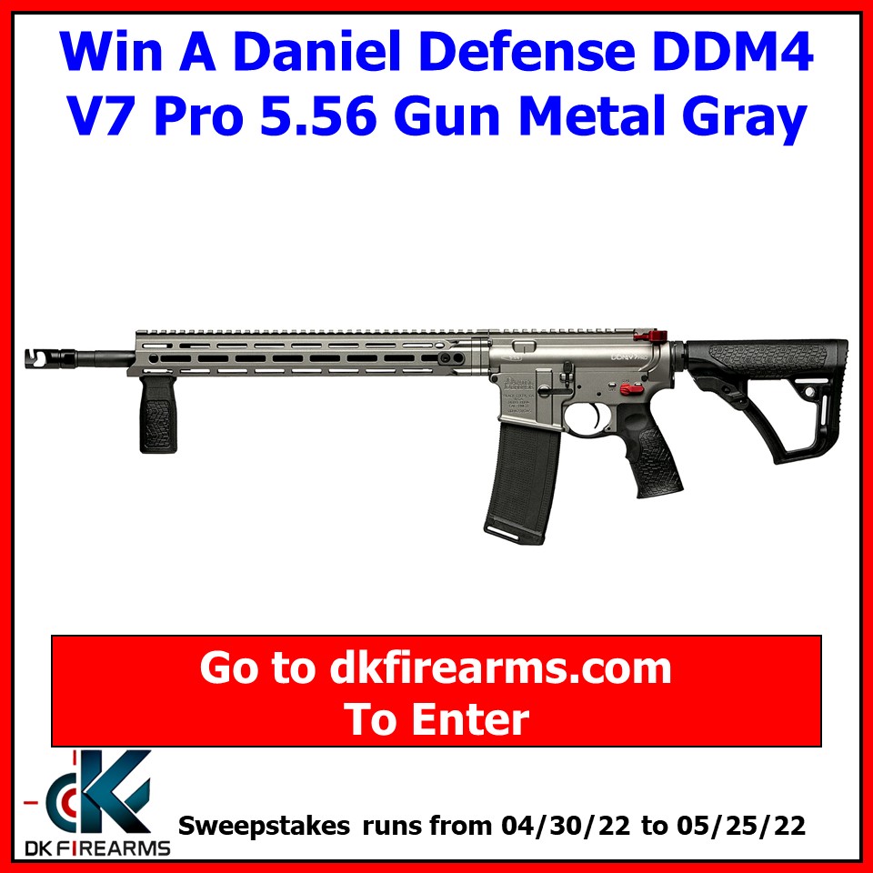 DkFirearms's tweet image. NEW Gun Giveaway At DK Firearms!

Win A Daniel Defense DDM4 V7 Pro 5.56 in Gun Metal Gray

dkfirearms.com/gun-giveaway/

#gungiveaway