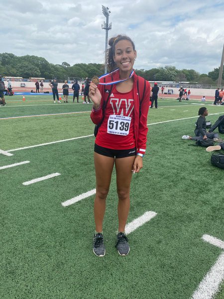 WoodrowTrackXC's tweet photo. STATE BOUND!!! Taisha Rhone @taisha2202 clears 5’7” to set a new Woodrow record and become the first Woodrow girls track athlete to qualify for state in a looooooong time! What a performance, what a season, and we can’t wait to keep this going a little longer!! https://t.co/ucZ8JpX8FK