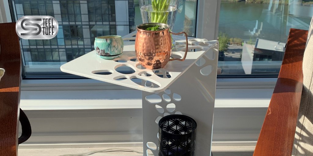 SteelStuff4U's tweet photo. Inside, outside, as a footstool, or table space for a relaxing evening outside! Available in White Texture and Gold Vein, is it even possible to choose a favorite?

#steeldesigns #steeltable #customtable #customsteeltable #steelstool #customdecor

https://t.co/hQbLOqNnBL https://t.co/vtsljdf6tz