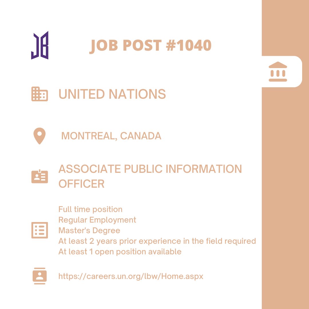 BTSARMYJobBoard's tweet photo. #BAJBCanada
MONTREAL, CANADA
https://t.co/s6nRM0N4aA
#BAJBGovt #BAJBComms
ARMYs, kindly contact the job poster / hiring party directly for more information. π
Good luck! π https://t.co/Zu9I2geSM9