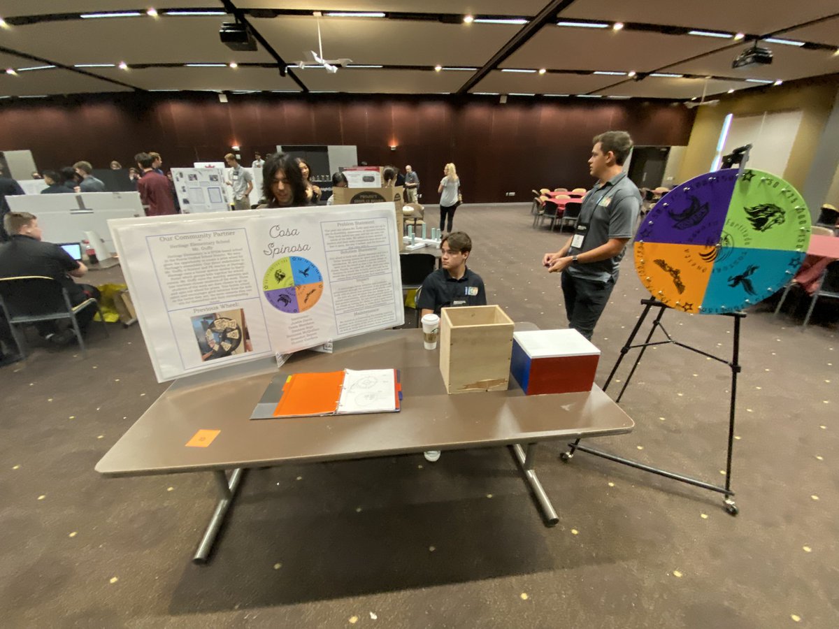 L_Graham_MET's tweet photo. Preparations for the showcase here at ASU went well, everyone was prepared for judging and the families coming in, overall good showcase thus far! #PeoriaMET #PeoriaMETTech https://t.co/HoR3TyXhSY
