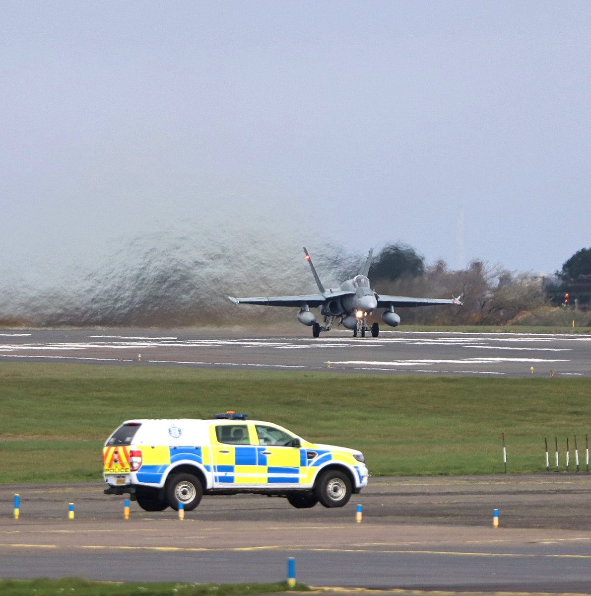 Eng1170's tweet photo. If you’re gonna get a speeding fine do it in style!
@RCAF_ARC CF-188A departing Prestwick 16th Apr on its way home 🇨🇦
#CF188 #Hornet #RCAF #Canada #military #AvGeek #avgeeks #aviationphotography #airforce #aviation #photography #picoftheday #Prestwickairport https://t.co/FZ7xjcbSw8
