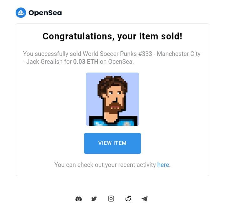 JACK GREALISH, RARE, just SOLD for 0.03 ETH, Dont miss your chance and get your punk now at floor price of 0.03 ETH.

#worlsoccerpunks #FIFA #PremierLeague #UEFA #punks