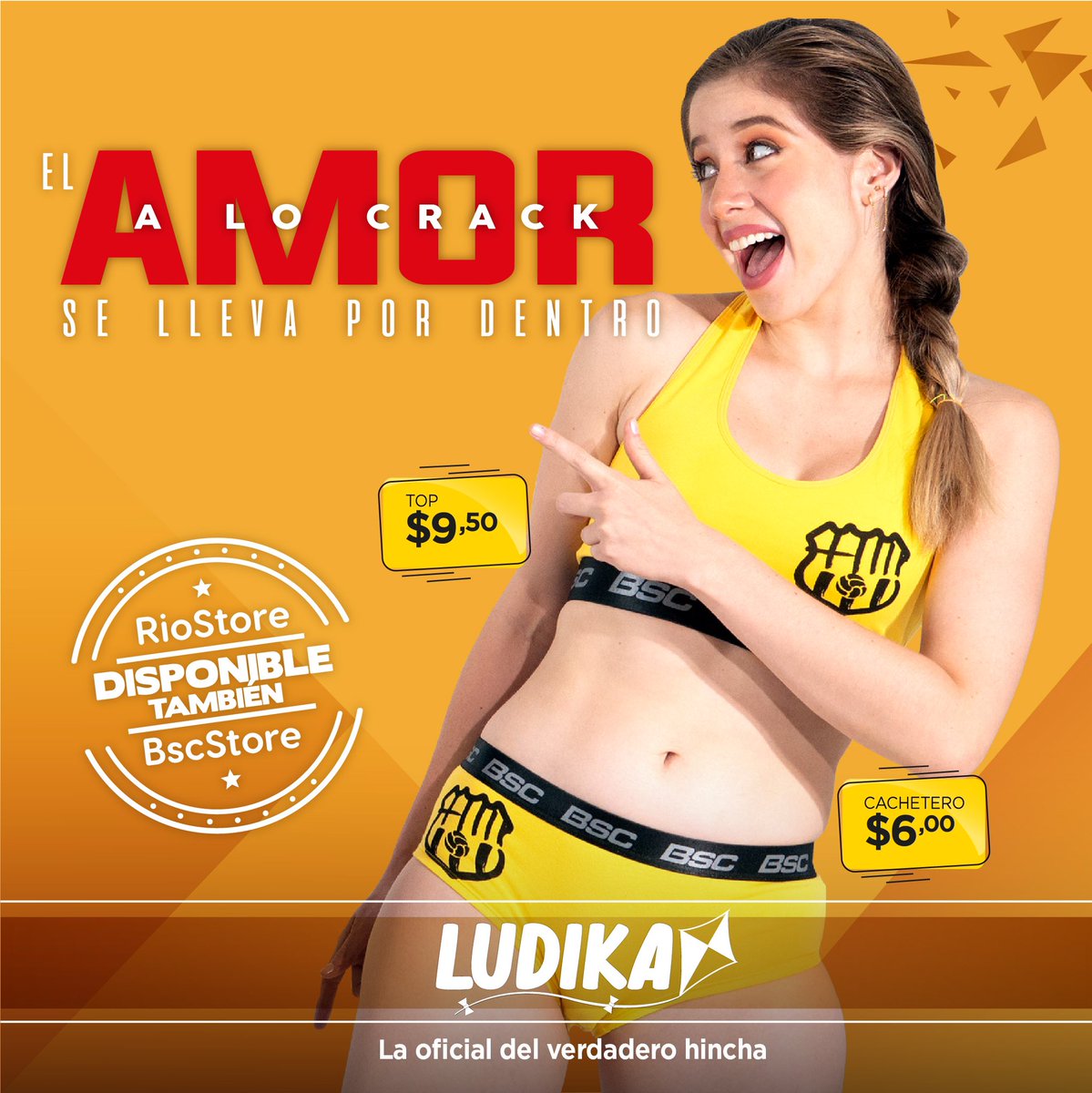 BSCSTOREoficial's tweet photo. La pasión por el ídolo se lleva por dentro y ahora la puedes vestir con la indumentaria oficial del hincha.. ¡La de @LudikaStore! 🙌🏻🎽

Adquiere la nueva línea de ropa interior de @barcelonasc en nuestra tienda, ubicada en el Estadio Banco Pichincha, Lado Oeste 🛒🏟 https://t.co/DPN3nbwiby