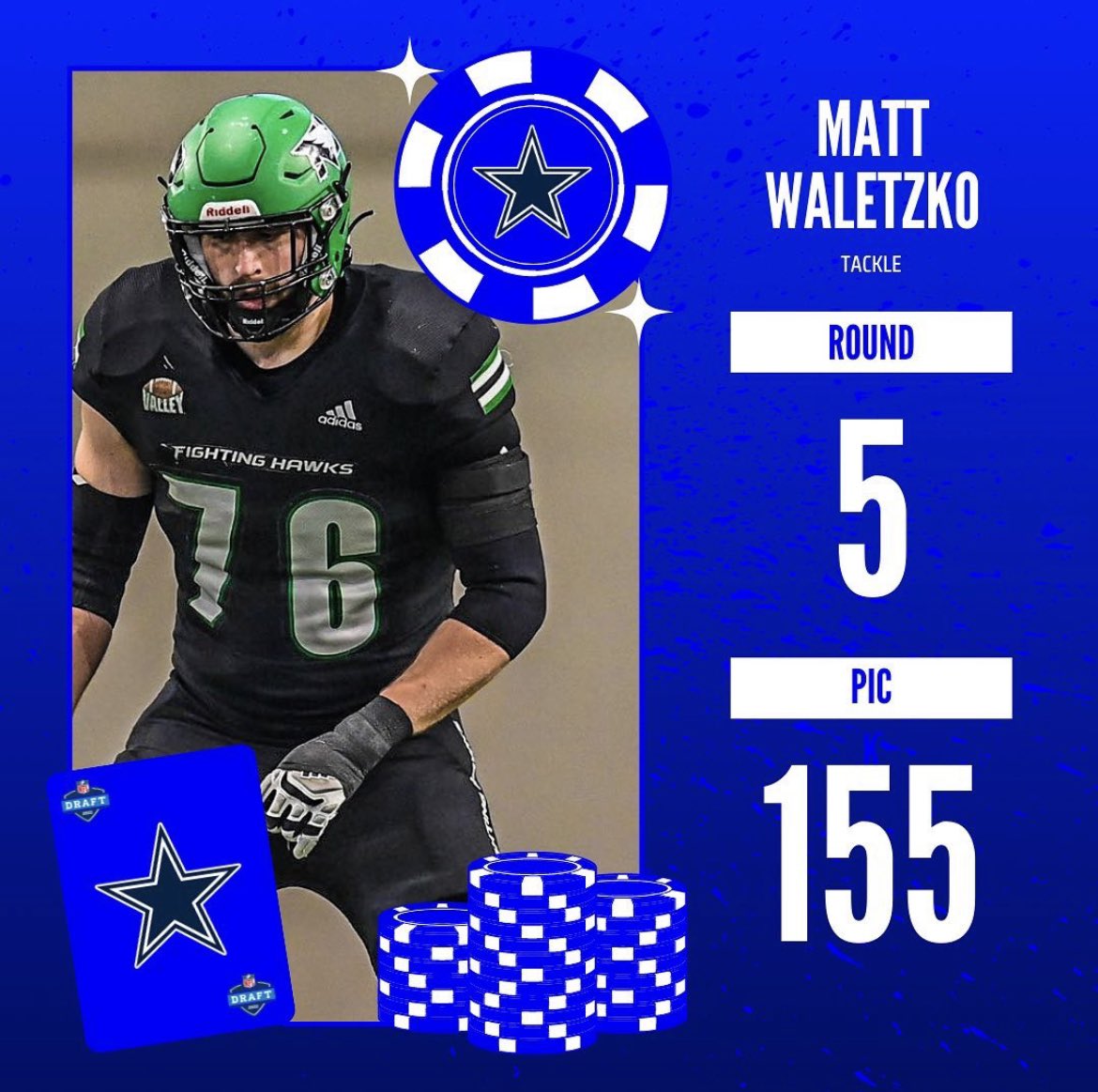 Congratulations <a href="/mattwaletzko/">Matt Waletzko</a> on being drafted by the Dallas Cowboys!! We’re so incredibly proud of this young man, the work you’ve put it and the unbelievable person you are! Dream come true!!!