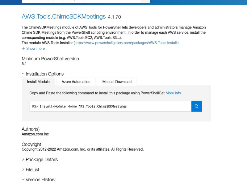 AndySvints's tweet photo. #Module: https://t.co/VxrLGJy8QD.ChimeSDKMeetings
Author: https://t.co/AxqATd10Yu Inc
ProjectUri: https://t.co/YsINLdYS6k
...lets manage Amazon Chime SDK Meetings from the PowerShell scripting environment.

#AndySvints #RandomPSModule #AWS #cloud #Windows https://t.co/2eYO8wuFLE