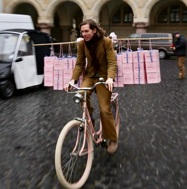 Born on this day, May 1, 1969: Wes Anderson, filmmaker, shown here during production of The Grand Budapest Hotel (2014), taking a bike from the film for a spin. Happy #bicyclebirthday, Wes! #BOTD