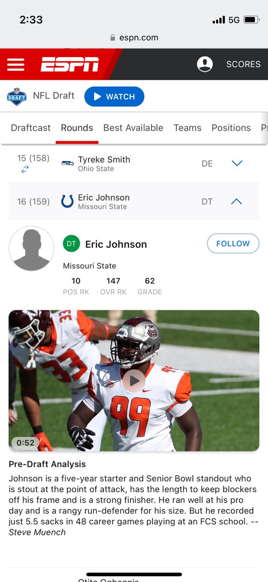 Congratulations Plainfield South Alum - Eric Johnson <a href="/TheCreature93/">Eric M Johnson II</a> on being drafted by the Indianapolis <a href="/Colts/">Indianapolis Colts</a> #SouthSidePride @PSfootballAs1 #NFLDraft
