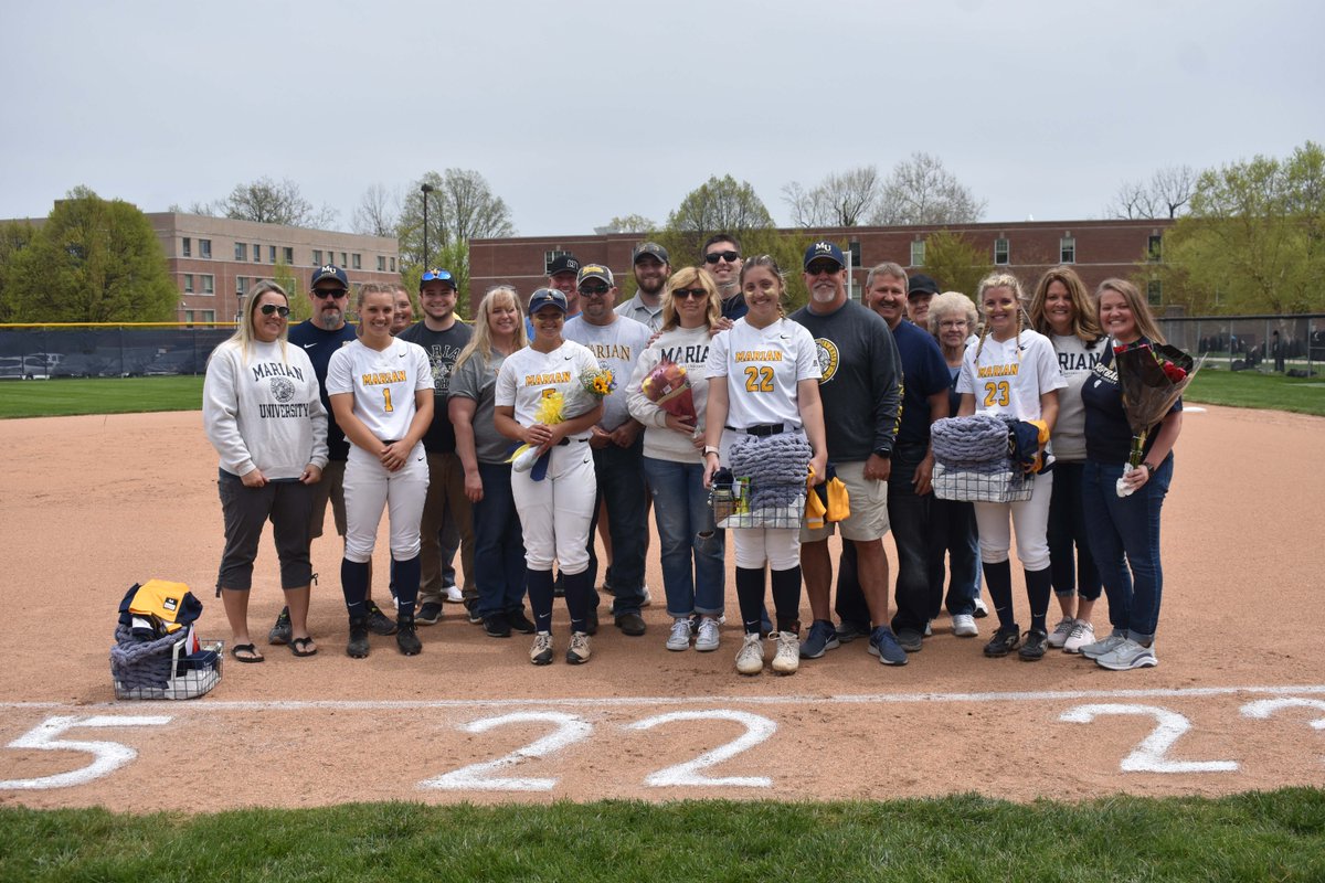 MUKnights's tweet photo. The last two weekends we have had a chance to honor our @MarianUBaseball and @MarianKnightsSB senior class! 

Thank you to all 12 of our seniors for your service and dedication to the Marian Athletics team! You will be missed! https://t.co/zrBRpjl7MD