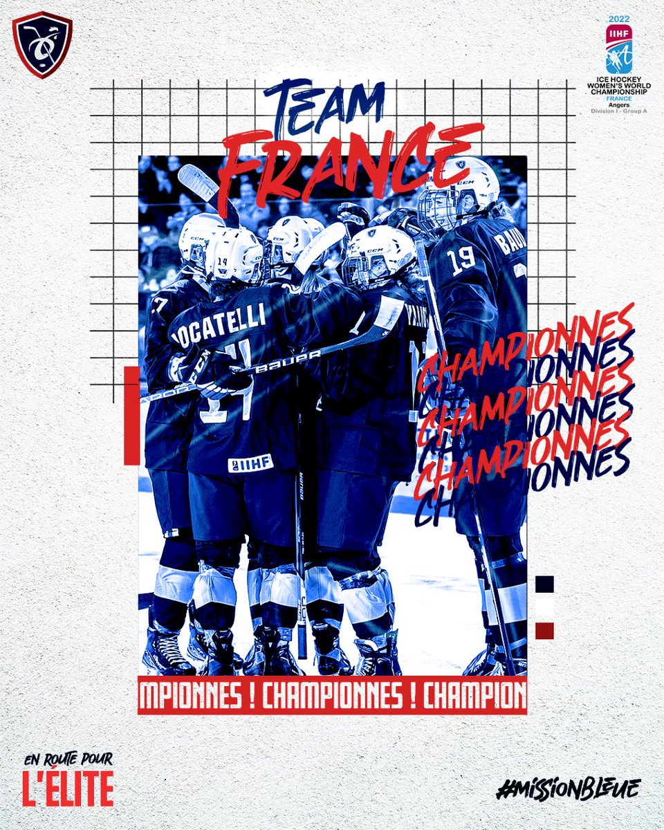 Hockey_FRA's tweet image. ELLES L'ONT FAIT ! NOS BLEUES 🇫🇷 REMPORTENT LE MONDIAL D1A ! 😍🏆

Grâce à sa victoire ce samedi soir à l'Angers ICEPARC face à la Norvège 🇳🇴 (4-1), notre équipe de France féminine rejoint l'élite 🎉🎇🍾

BRAVO à tout le collectif 👏

#HockeyFrance #TeamFrance #AllezLesBleues