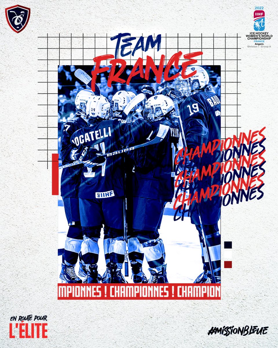 ELLES L'ONT FAIT ! NOS BLEUES 🇫🇷 REMPORTENT LE MONDIAL D1A ! 😍🏆 Grâce à sa victoire ce samedi soir à l'Angers ICEPARC face à la Norvège 🇳🇴 (4-1), notre équipe de France féminine rejoint l'élite 🎉🎇🍾 BRAVO à tout le collectif 👏 #HockeyFrance #TeamFrance #AllezLesBleues