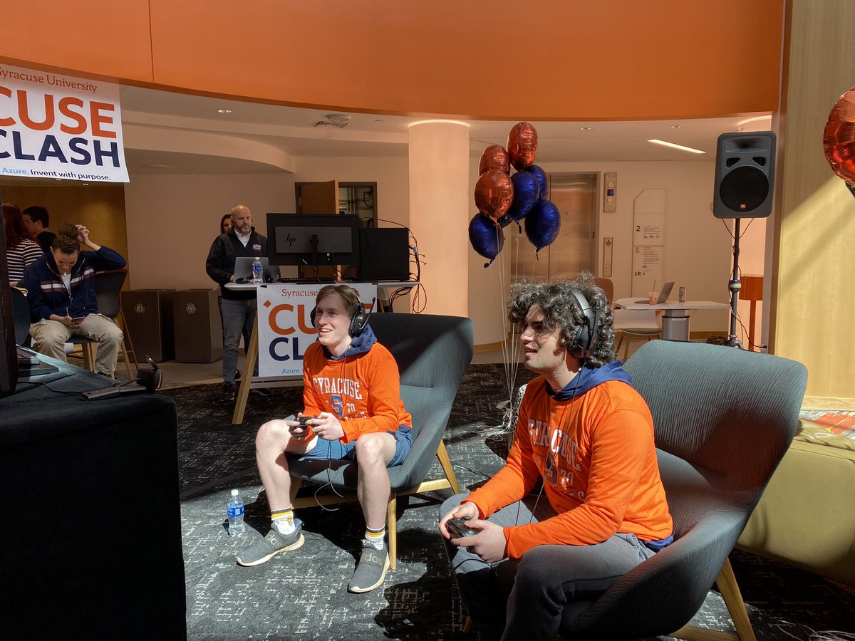 NewhouseSports's tweet photo. We are at halftime of game one #CuseClash tune into @CuseSportsTalk_ NOW! @NewhouseSU on the production! @Will_Shea532 and @LeoSilverman https://t.co/XNFf27TDiX