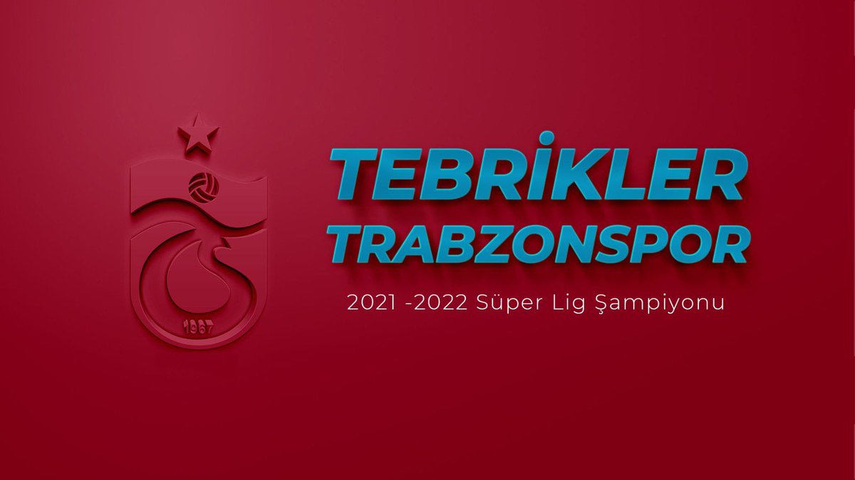 🏆 2021-2022 Sezonu Süper Lig Şampiyonu Bordo Mavililer... 

Tebrikler👏👏👏

#SampiyonTrabzonspor