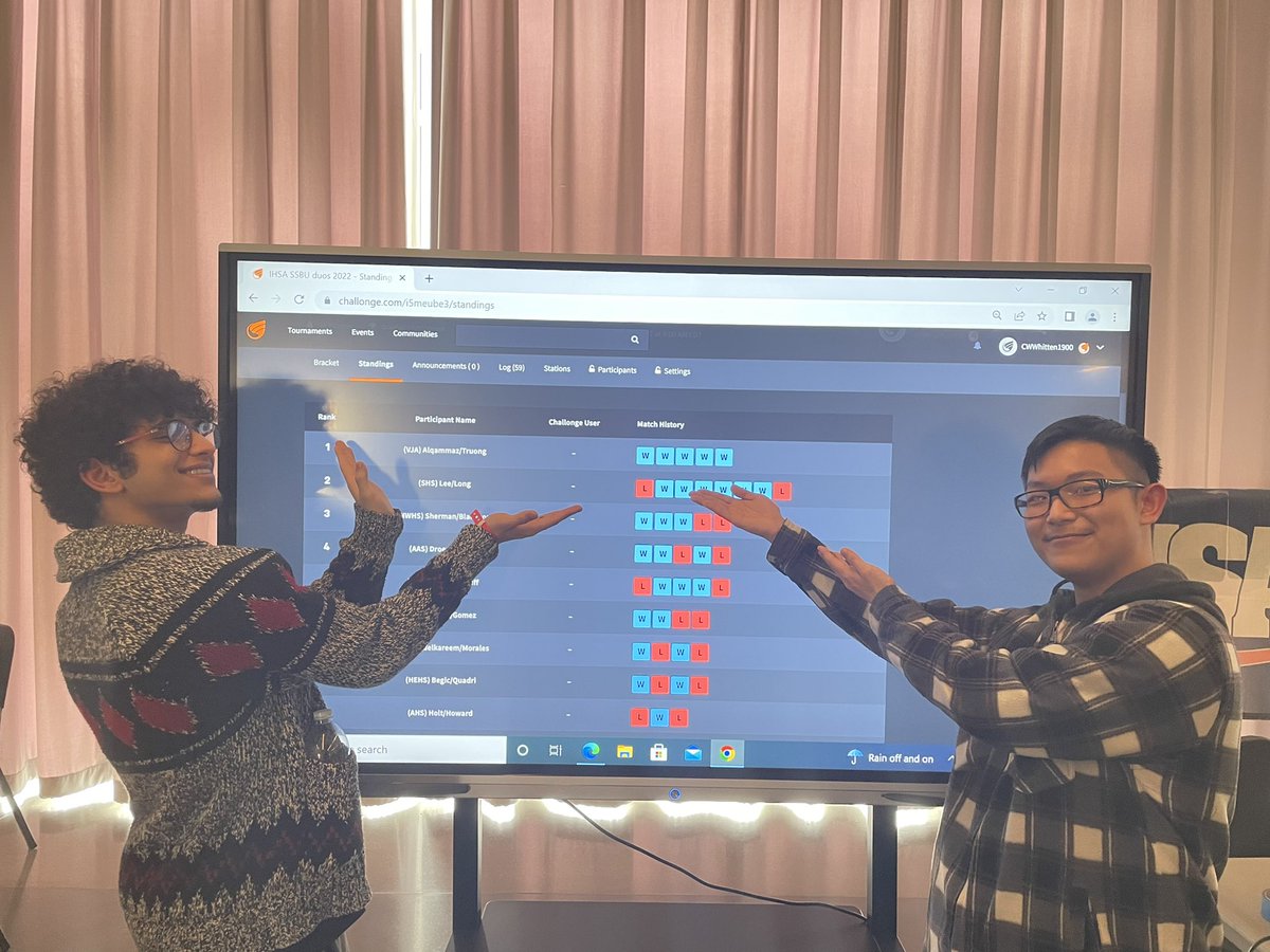 AndrewHS_d230's tweet photo. We are the State Champions for IHSA eSports Super Smash Bros Duos!!!  Way to go Zaid and Thang!!  #BringBackTheThunder https://t.co/Ue7CHlF5tg