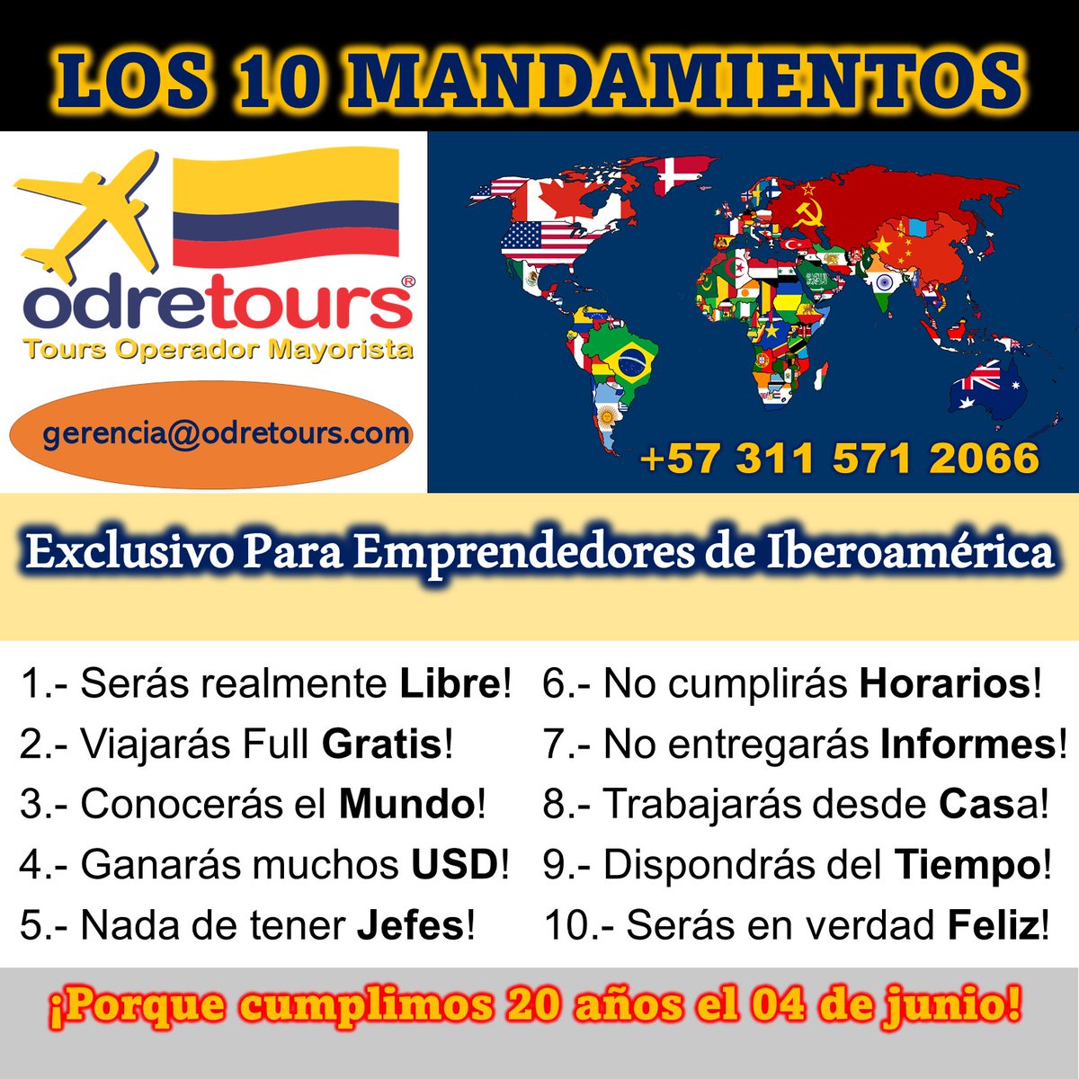 ODRETOURS's tweet photo. #OportunidadLaboral #TrabajosDesdeCasa #IngresosEnDolares #VentasFreeLance #ViajesGratisPorElMundo https://t.co/1cMQar7T3o
