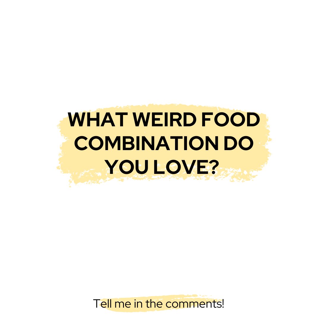 I'm not talking peanut butter and jelly. More like peanut butter and pickles. What weird food combination do you love?     

#weird #weirdfood #justforfun