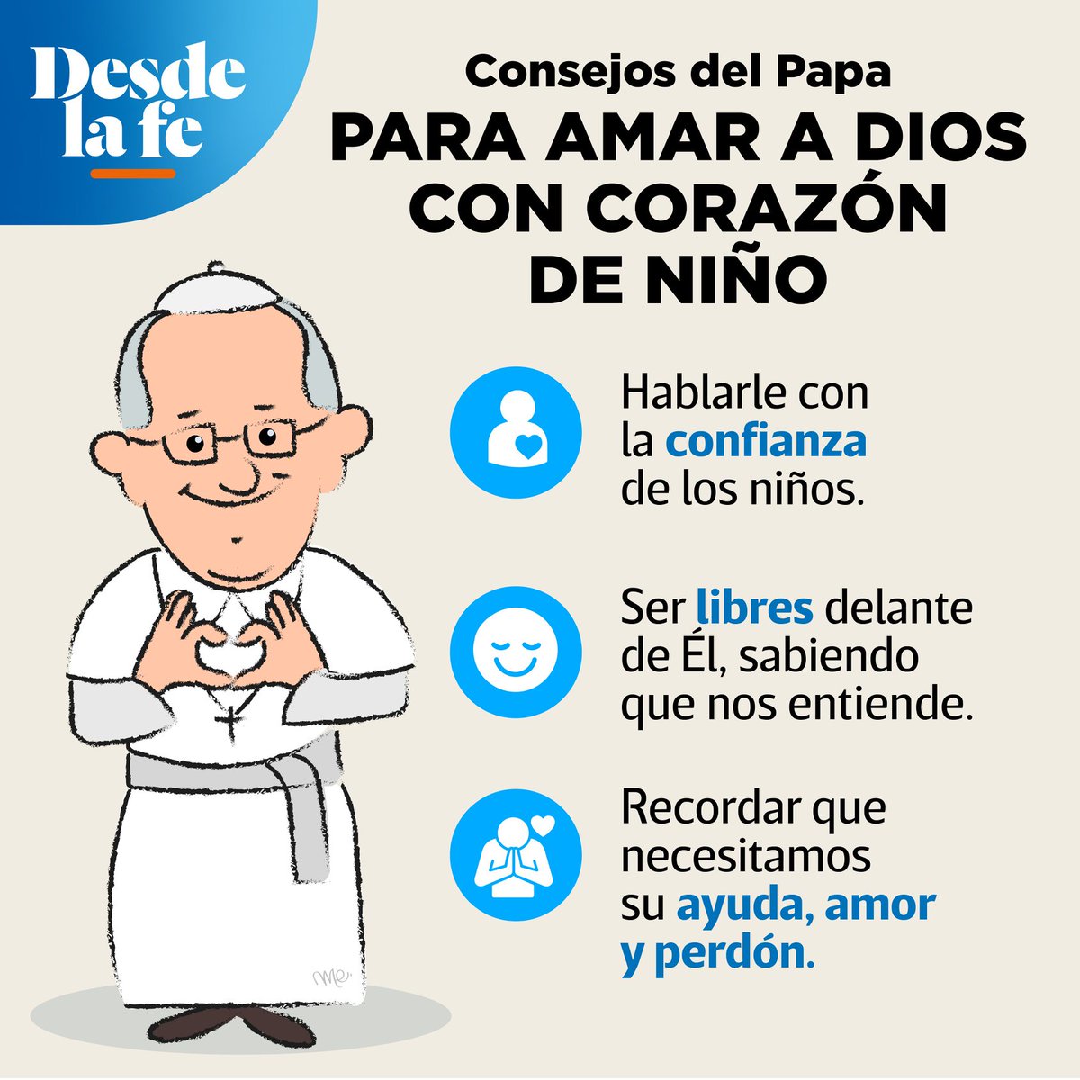 DesdeLaFeMx's tweet photo. Citamos algunos consejos del Papa Francisco para acercarnos a Dios con la inocencia y sencillez de los niños.👉https://t.co/BY0j3kj9BT https://t.co/zyMyCRXqpr