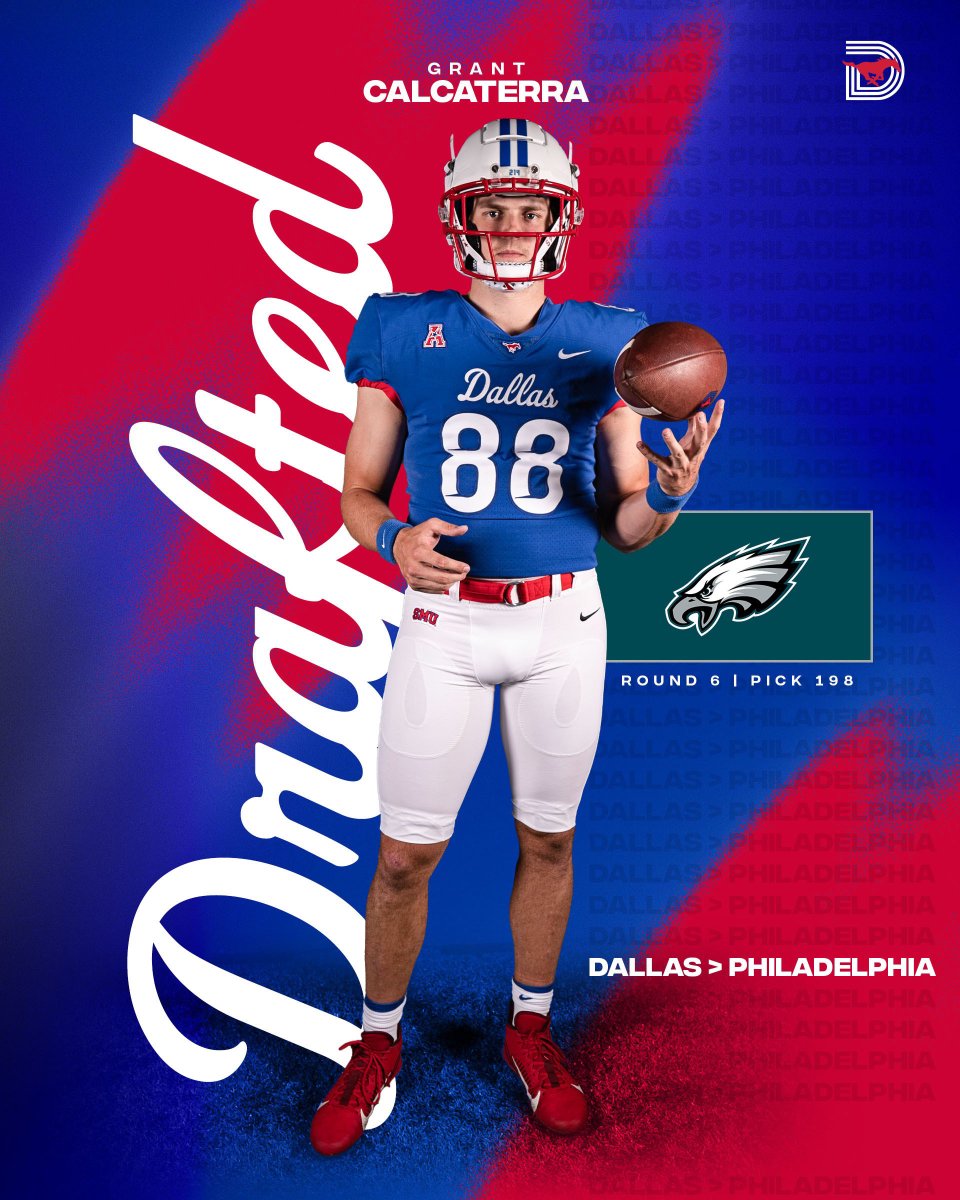 FLY EAGLES FLY! 🦅 With the 198th pick in the 2022 #NFLDraft, the @Eagles select @GRCalcaterra! #PonyUpDallas | #SMU2NFL