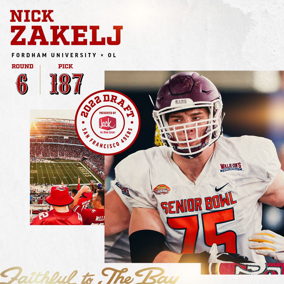 Congrats to @Nick_Zakelj31 on being selected by the @49ers in 2022 NFL Draft! We couldn’t be more proud and excited for you. We can’t wait to see you continue to pursue your dream. #RAMILY