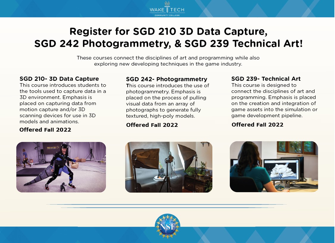 WakeTechGameDev's tweet image. Attention SGD students! Registration has begun for the Summer and Fall semesters. Contact your advisor soon as classes are filling up quickly!
